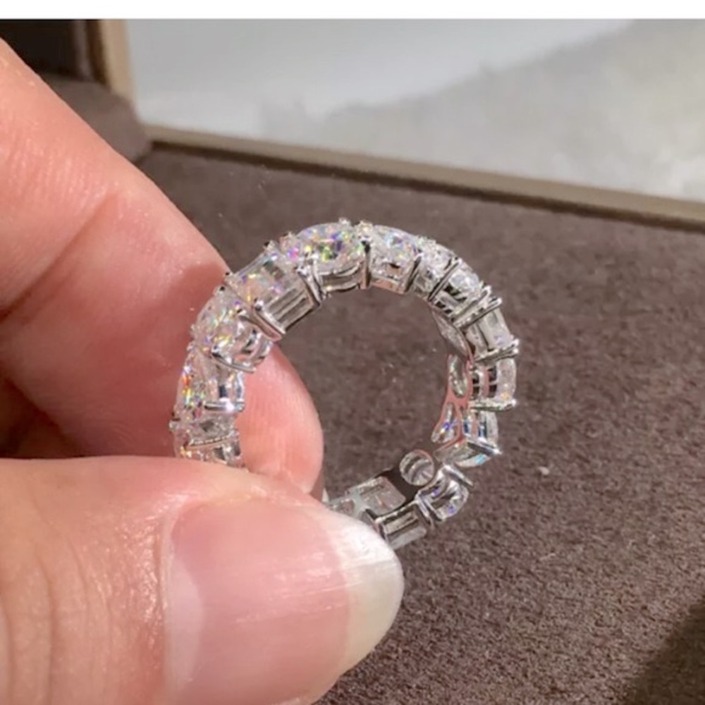 🎉Host Pick!🎉White Sapphire Eternity Band Ring - Picture 6 of 11